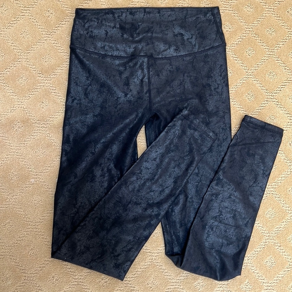 Black faux-suede leggings